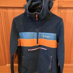 Cotopaxi Womens Hoodie - Navy, Blue, and Orange Size Medium